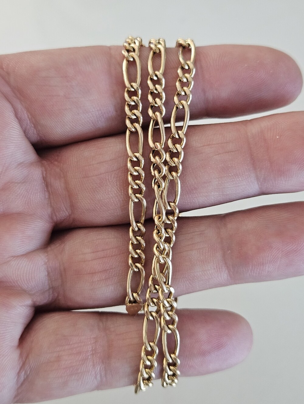 Solid 14k Italian Yellow Gold 4mm Figaro Chain Necklace Classic Design 20.5"